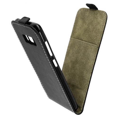 Avizar Etui à rabat vertical Noir Samsung Galaxy S8 - Porte-carte intégré
