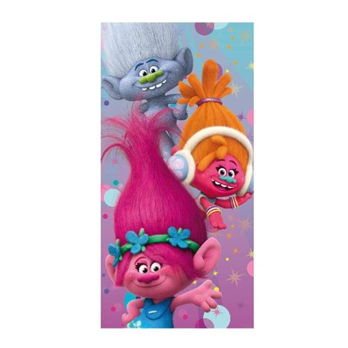 Trolls 2200002148 Serviette de Plage de Bain Motif personnages140 x 70 cm