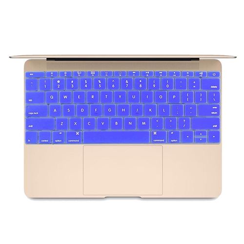 (#101) Soft 12 inch Silicone Keyboard Protective Cover Skin for new MacBook, American Version(Dark Blue)