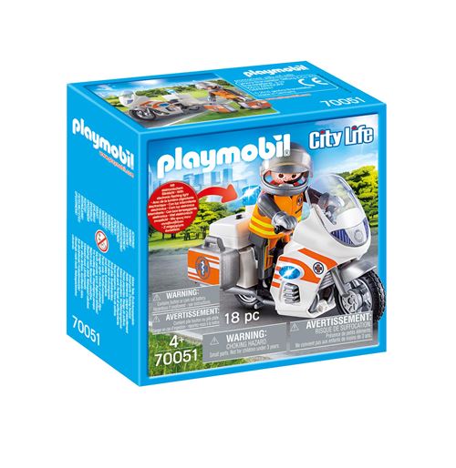 Playmobil City Life 70051 Urgentiste Et Moto