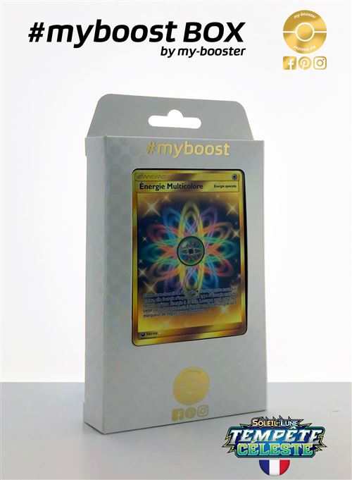 Coffret #myboost ENERGIE Multicolore 183/168 - Soleil et Lune 7 Tempete Celeste - 10 cartes Pokemon francaises