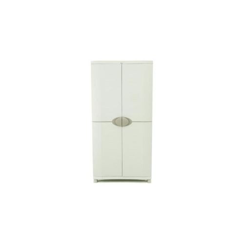 spacesaver 90 plastiken armoire haute 2 portes avec étageres et penderie-l90xp45xh184 cm-gamme space saver-intérieur et extér…