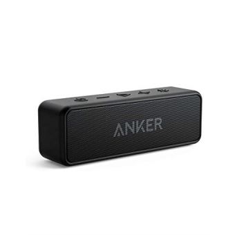 Anker Enceinte Bluetooth Noir étanche waterproof IPX7 et microphone intégré porté Bluetooth de 20 m SoundCore 2 Haut Parleur Portable sans fil avec basses puissantes autonomie de 24 heures 