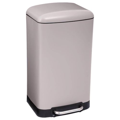 Papelera / cubo de basura / contenedor de residuos con pedal Taupe 30L Ariane