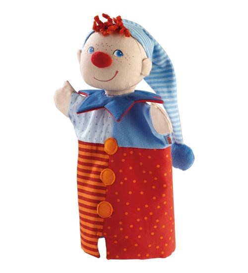 Haba marionnette Jan Klaasen 25 cm bleu/rouge
