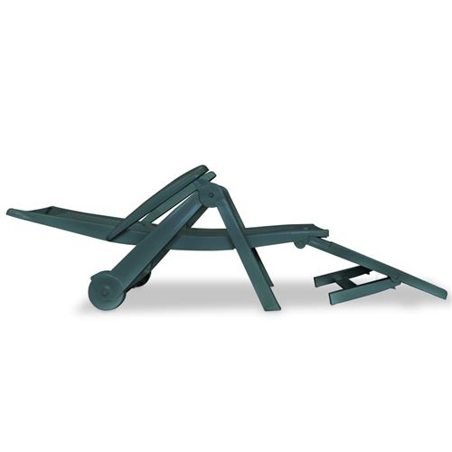 vidaXL Chaise longue avec repose pied Plastique Vert vidaXL Chaise longue avec repose pied Plastique Vert