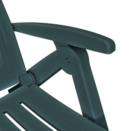 vidaXL Chaise longue avec repose pied Plastique Vert vidaXL Chaise longue avec repose pied Plastique Vert