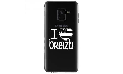 Coque souple pour Samsung Galaxy A8 2018 avec impression Motifs drapeau Breton I Love Breizh