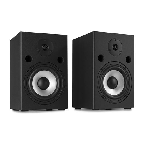 Vonyx Sm65 Set 2 Moniteurs De Studio - Enceintes 2 Voies Actives - Subwoofer 5,5 - 2X 180W - Noir