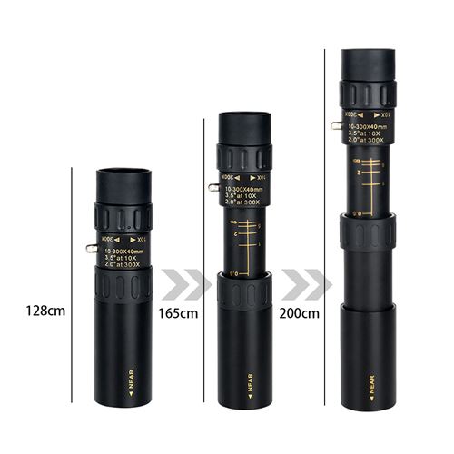 Télescope 4K 10 à 300 x 40 mm Téléobjectif Zoom Monoculaire Pour le camping-Noir