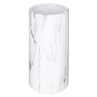 Atmosphera Créateur d'intérieur - Vase Cylindrique Effet Marbre "Sao" 20cm Blanc - 1