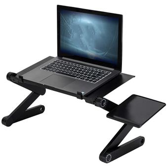 Réglable pliant plateau table support pour ordinateur portable de bureau  tablette de levage en Alliage d'aluminium(noir) - Support pour ordinateur