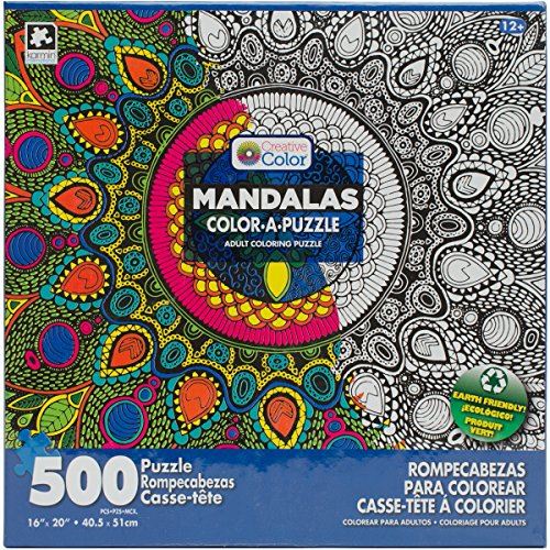 Karmin International Color a Puzzle - Mandalas Butterflies Design Puzzle (500 Piece)