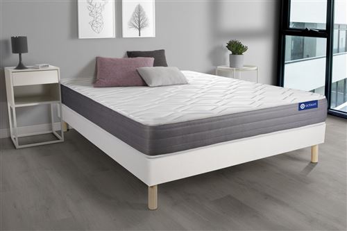 Non Communiqué Blanc Ensemble Matelas Actimemo Dream Mémoire De Forme 140X200 Cm 5Zones De Confort + Sommier Kit - Image 1