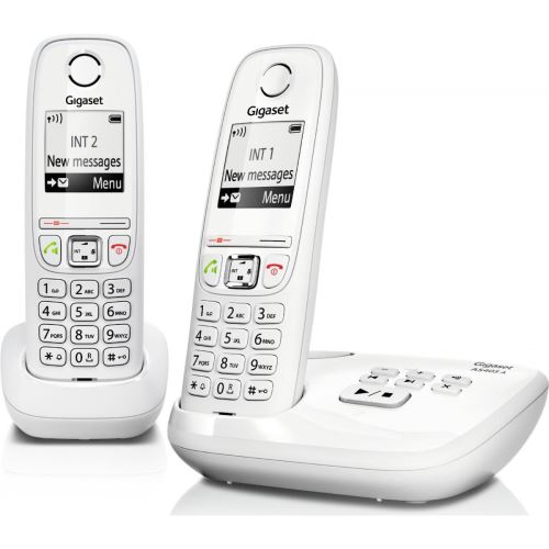 Gigaset AS405A Duo - Snoerloze telefoon - antwoordsysteem met nummerherkenning - DECTGAP - wit + extra handset