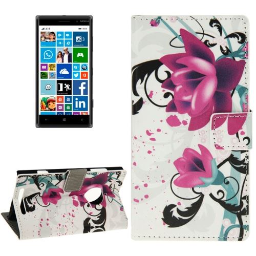 Nokia Lumia 830 Housse Etui Cuir PU Lotus ALS54739