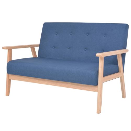 Vidaxl - Canap&eacute; &agrave; 2 places Tissu Bleu Blue