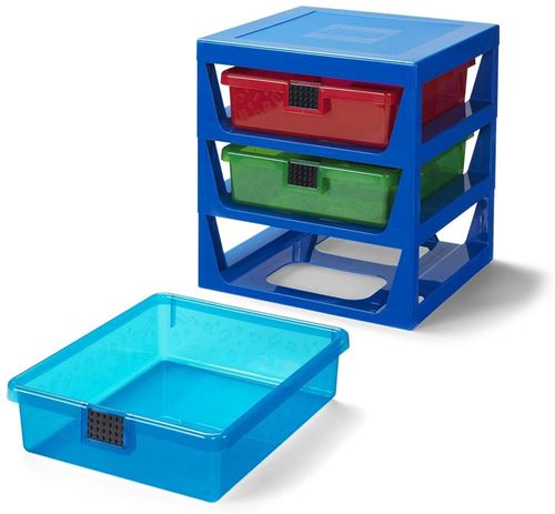 LEGO étagère de rangement 3 tiroirs 37,5 x 34,5 cm polypropylène/ABS bleu -  Lego - Achat & prix