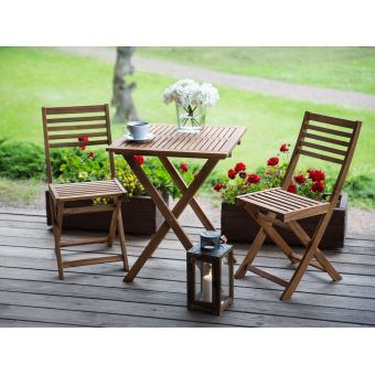 60 Sur Beliani Table Et Chaises De Jardin En Bois Fiji Mobilier De Jardin Achat Prix Fnac