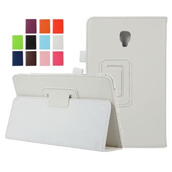 Housse Samsung Galaxy Tab A 10.5 Wifi - 4G/LTE Cuir Style blanche avec Stand - Etui coque blanc de protection tablette Galaxy TabA 10,5 pouces 2018 ...