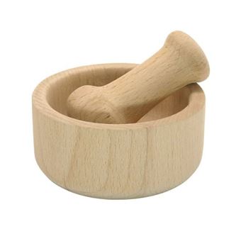 Wenrescry Mortier et Pilon en Bois d'Acacia - Ustensile de Cuisine Polyvalent pour Broyer Épices, Herbes, Ail - Design Naturel et Ergonomique