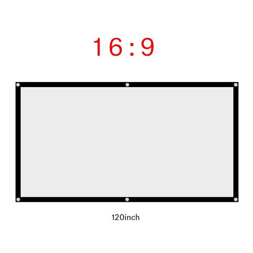 1pc écran de projection 16: 9 de projecteur de rideau blanc pliable portatif sans plis (120inch)