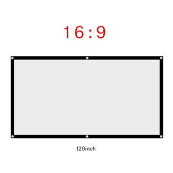 1pc écran de projection 16: 9 de projecteur de rideau blanc pliable portatif sans plis (120inch) - 1