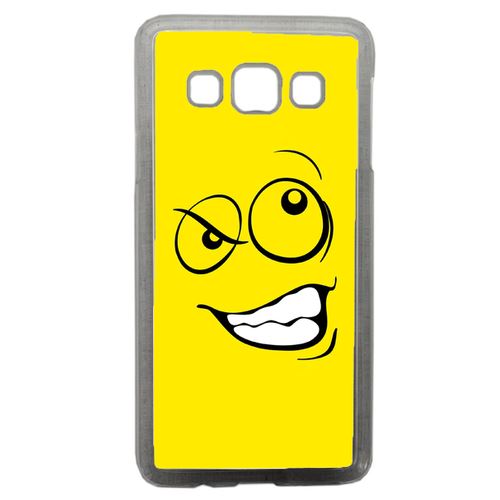 Coque Smiley Énervé Jaune Compatible Samsung Galaxy A3 Transparent