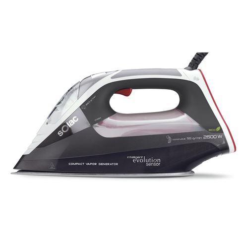 Solac S91866100 Centrale de Repassage compacte Intelligent Evolution Sensor CVG9510, Noir/Blanc/Rouge
