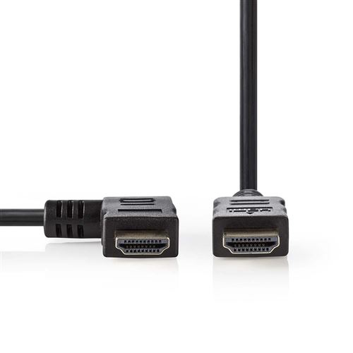 Nedis - HDMI-kabel met ethernet - HDMI male hoek naar links naar HDMI male recht - 1.5 m - zwart - rond
