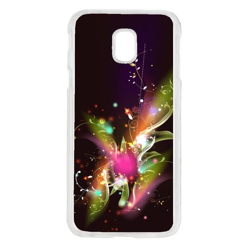 Coque Décor Abstrait Feuille Arabesque Compatible Galaxy J7 2017 Transparent