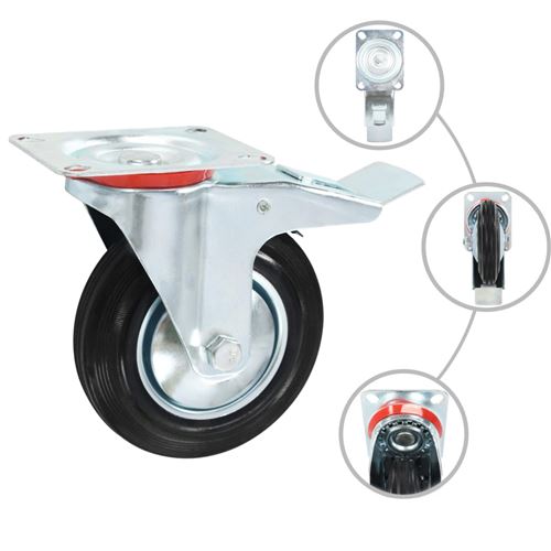 vidaXL 24x Roulettes Roues Fixes pour Chariot Roulant Roulettes Pivotantes Panier d'Achat Etagère à Livre Tables de Travail Capacité de 60 kg 75 mm