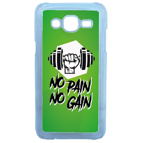 Coque No Pain No Gain Fond Vert Compatible Samsung Galaxy J5 Transparent