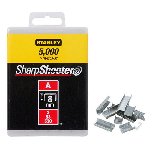 Agrafes Type A 8mm boîte de 1000 - STANLEY - 1-TRA205T