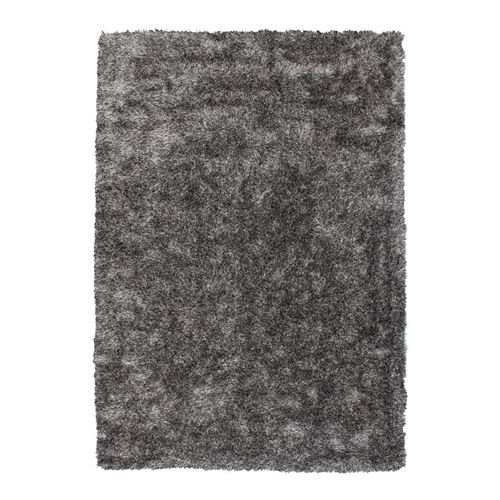Paris Prix - Tapis Shaggy Fait Main diamond Gris Blanc - 120 x 170 cm
