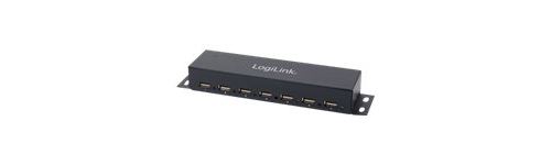 LogiLink USB 2.0 Hub 7-Port Metal - Hub - 7 x USB 2.0 - desktop, wandbevestiging