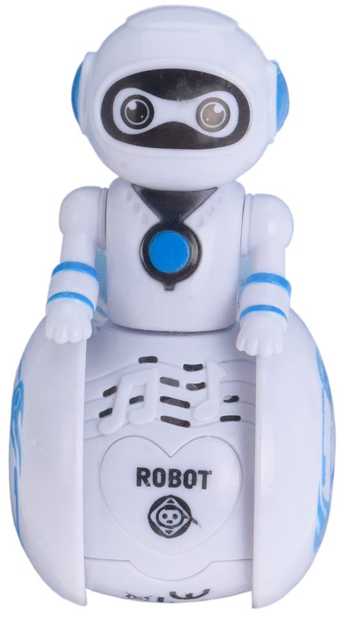 Free and Easy robot avec lumière et son blanc 11 cm