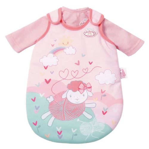 Turbulette poupon 36 cm baby annabell mouton rose et verte + t-shirt rose - gigoteuse poupee