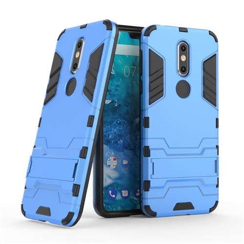 Coque en TPU cool guard hybride bleu clair pour votre Nokia 7.1