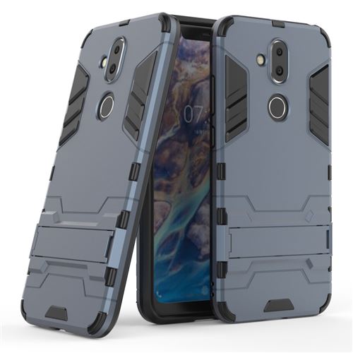 Coque en TPU cool guard hybride bleu foncé pour votre Nokia 8.1/X7