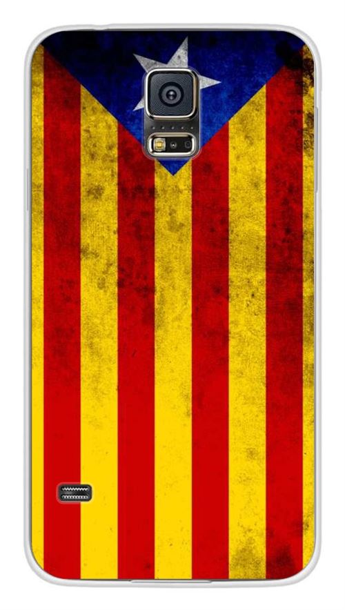 Coque en silicone imprimée compatible Samsung Galaxy S5 Drapeau Catalogne