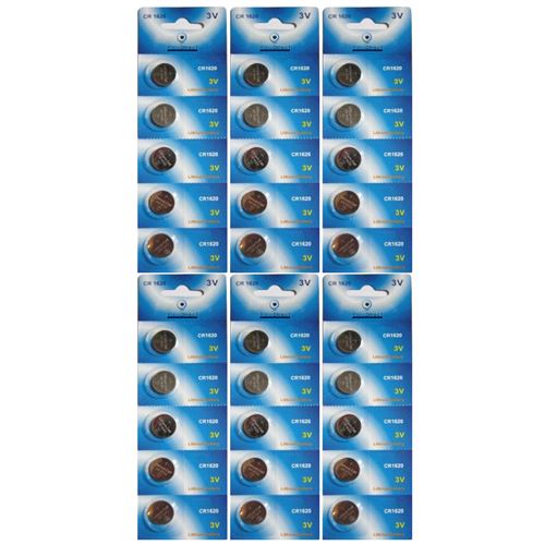 Lot de 30 Piles bouton plates lithium type CR1620 3V - Visiodirect -