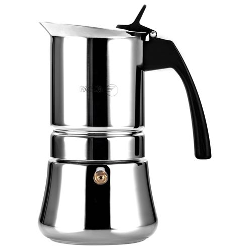 Cafetière Expresso Italienne Induction Acier Inoxydable 10 Tasses de Café FAGOR Etnica  Argent