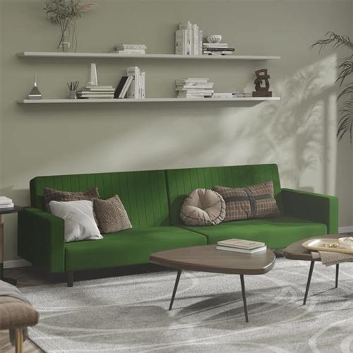 Non Communiqué Vert Vidaxl Canapé-Lit À 2 Places Foncé Velours