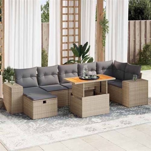 Vidaxl Beige Salon De Jardin 5 Pcs Avec Rangement - Image 2
