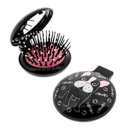 Brosse à cheveux miroir 2 en 1 - Lady Retro Enfants Bulldog  - Pylones