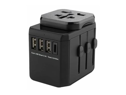 MicroConnect - Socket splitter - CA 100-240 V - 1920 Watt - entrée : Type C - connecteurs de sortie : 8 - noir