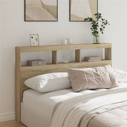 vidaXL Armoire tête de lit avec LED chêne sonoma 160x17x102 cm839205