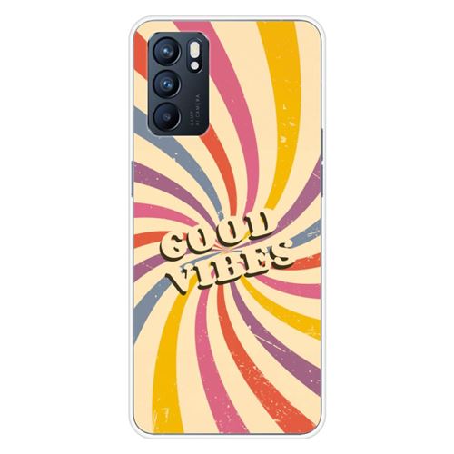 Coque en silicone imprimée compatible Oppo Reno 6 5G Good vibes