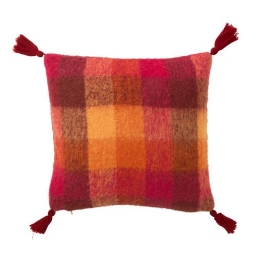 Generique Orange Coussin À Carreaux "Berni" 45X45cm - Image 2